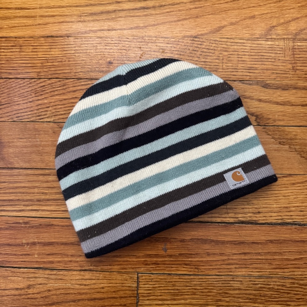 Carhartt Striped Beanie - Blue, Black, Cream